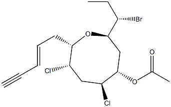 2β-[(S)-1-Bromopropyl]-5β,7α-dichloro-8α-[(E)-2-pentene-4-ynyl]oxocane-4α-ol acetate