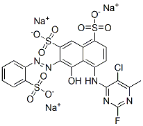 1,7-Naphthalenedisulfonic acid, 4-[(5-chloro-2-fluoro-6-methyl- 4-pyrimidinyl)amino]-5-hydroxy-6-[(2-sulfophenyl )azo]-, trisodium salt