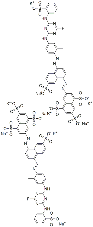 7-[[4-[[4-[[4-氟-6-[(2-磺苯基)氨基]-1,3,5-三嗪-2-基]氨基]-2-甲基苯基]偶氮]-7-磺基-1-萘基]偶氮]-1,3,5-萘三磺酸钾钠盐