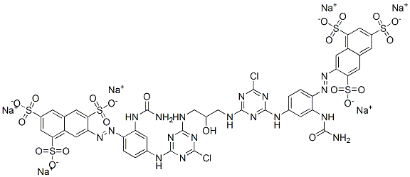 hexasodium 7,7'-[(2-hydroxypropane-1,3-diyl)bis[imino(6-chloro-1,3,5-triazine-4,2-diyl)imino[2-[(aminocarbonyl)amino]-4,1-phenylene]azo]]bisnaphthalene-1,3,6-trisulphonate