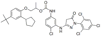 2-[4-(tert-butyl)-2-cyclopentylphenoxy]-1-methylethyl [4-chloro-3-[[4,5-dihydro-5-oxo-1-(2,4,6-trichlorophenyl)-1H-pyrazol-3-yl]amino]phenyl]carbamate