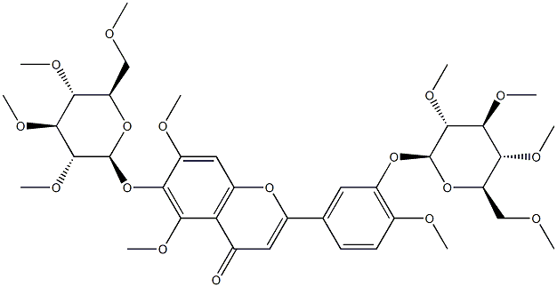 5,7-Dimethoxy-2-[4-methoxy-3-[(2-O,3-O,4-O,6-O-tetramethyl-β-D-glucopyranosyl)oxy]phenyl]-6-[(2-O,3-O,4-O,6-O-tetramethyl-β-D-glucopyranosyl)oxy]-4H-1-benzopyran-4-one