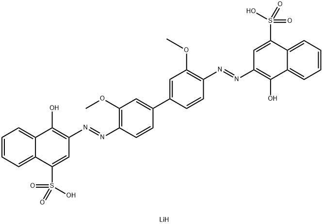 1-Naphthalenesulfonic acid, 3,3'-[(3,3'-dimethoxy[1,1'- biphenyl]-4,4'-diyl)bis(azo)]bis[4-hydroxy-, dilithium salt
