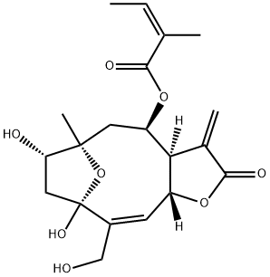 (Z)-2-Methyl-2-butenoic acid [(3aR,4R,6R,7S,9R,10Z,11aR)-2,3,3a,4,5,6,7,8,9,11a-decahydro-7,9-dihydroxy-10-hydroxymethyl-6-methyl-3-methylene-2-oxo-6,9-epoxycyclodeca[b]furan-4-yl] ester