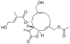 (2E)-4-Hydroxy-2-methyl-2-butenoic acid [(3aR,4R,6Z,10Z,11aR)-10-acetoxymethyl-2,3,3a,4,5,8,9,11a-octahydro-6-hydroxymethyl-3-methylene-2-oxocyclodeca[b]furan-4-yl] ester