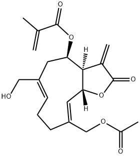 2-Methylpropenoic acid [(3aR,4R,6Z,10Z,11aR)-10-acetoxymethyl-2,3,3a,4,5,8,9,11a-octahydro-6-hydroxymethyl-3-methylene-2-oxocyclodeca[b]furan-4-yl] ester
