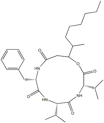 N-[N-[N-(3-Hydroxy-4-methyl-1-oxodecyl)-L-phenylalanyl]-L-valyl]-L-valine λ-lactone