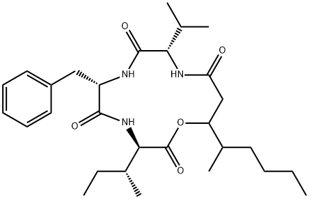 N-[N-[N-(3-Hydroxy-4-methyl-1-oxooctyl)-L-valyl]-L-phenylalanyl]-D-isoleucine λ-lactone