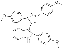 1H-Indole, 3-(1,3-bis(4-methoxyphenyl)-4,5-dihydro-1H-pyrazol-5-yl)-2- (4-methoxyphenyl)-