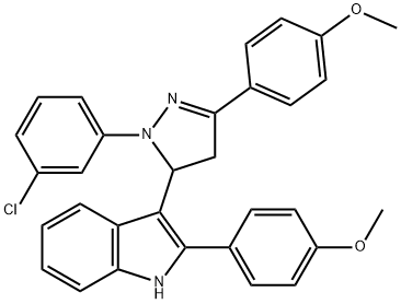 1H-Indole, 3-(1-(3-chlorophenyl)-4,5-dihydro-3-(4-methoxyphenyl)-1H-py razol-5-yl)-2-(4-methoxyphenyl)-