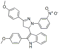 2-(4-methoxyphenyl)-3-[5-(4-methoxyphenyl)-2-(3-nitrophenyl)-3,4-dihyd ropyrazol-3-yl]-1H-indole