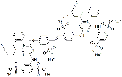 hexasodium 2,2'-[vinylenebis[(3-sulphonato-4,1-phenylene)imino[6-[(2-cyanoethyl)(phenylmethyl)amino]-1,3,5-triazine-4,2-diyl]imino]]bis(benzene-1,4-disulphonate)