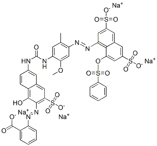 o-[[1-hydroxy-6-[[[[2-methoxy-5-methyl-4-[[8-[(phenylsulphonyl)oxy]-3,6-disulpho-1-naphthyl]azo]phenyl]amino]carbonyl]amino]-3-sulpho-2-naphthyl]azo]benzoic acid, sodium salt