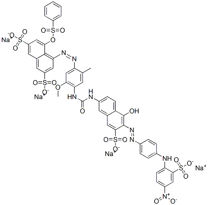 2,7-Naphthalenedisulfonic acid, 4-[[4-[[[[5-hydroxy-6-[[4-[(4-nitro-2-sulfophenyl)amino]phenyl]azo]-7-sulfo-2-naphthalenyl]amino]carbonyl]amino]-5-methoxy-2-methylphenyl]azo]-5-[(phenylsulfonyl)oxy]-, sodium salt
