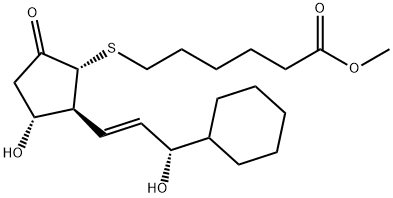 Hexanoic acid, 6-((2-(3-cyclohexyl-3-hydroxy-1-propenyl)-3-hydroxy-5-o xocyclopentyl)thio)-, methyl ester, (1R-(1alpha,2beta(1E,3S*),3alpha)) -
