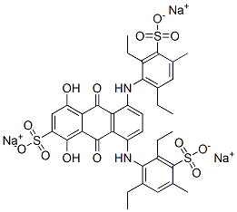 trisodium 5,8-bis[(2,6-diethyl-4-methyl-3-sulphonatophenyl)amino]-9,10-dihydro-1,4-dihydroxy-9,10-dioxoanthracene-2-sulphonate