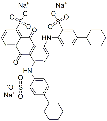5,8-bis[(4-cyclohexyl-2-sulphophenyl)amino]-9,10-dihydro-9,10-dioxoanthracenesulphonic acid, sodium salt