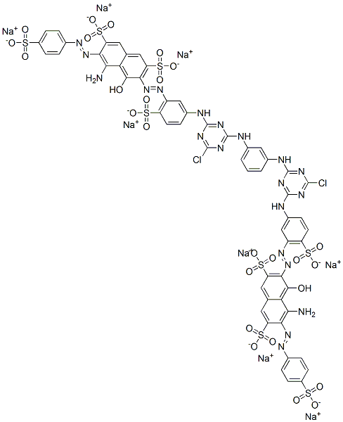 octasodium 3,3'-[1,3-phenylenebis[imino(6-chloro-1,3,5-triazine-4,2-diyl)imino(6-sulphonato-3,1-phenylene)azo]]bis[5-amino-4-hydroxy-6-[(4-sulphonatophenyl)azo]naphthalene-2,7-disulphonate]
