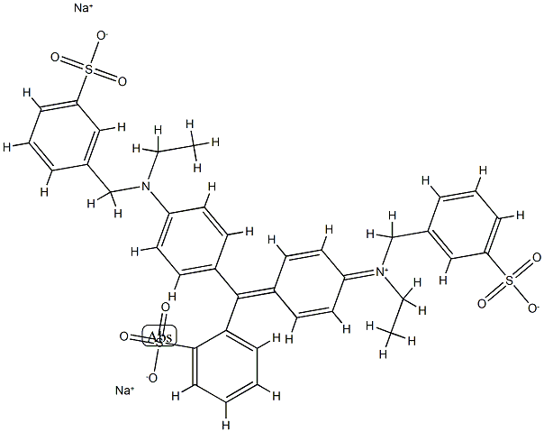 disodium 2-[[4-[ethyl-[(3-sulfonatophenyl)methyl]amino]phenyl]-[4-[eth yl-[(3-sulfonatophenyl)methyl]azaniumylidene]-1-cyclohexa-2,5-dienylid ene]methyl]benzenesulfonate