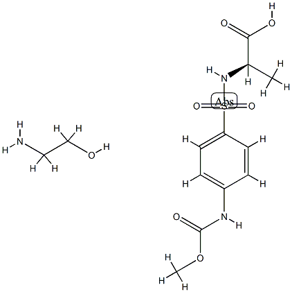 p-((1-Carboxyethyl)sulfamoyl)carbanilic acid 1-methyl ester compd. wit h 2-aminoethanol