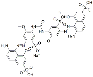 potassium sodium dihydrogen 5,5'-[carbonylbis[imino(5-methoxy-2-sulphonato-4,1-phenylene)azo]]bis[6-amino-4-hydroxynaphthalene-2-sulphonate]