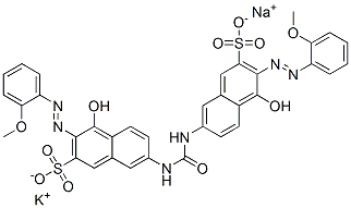 potassium sodium 7,7'-(carbonyldiimino)bis[4-hydroxy-3-[(2-methoxyphenyl)azo]naphthalene-2-sulphonate]