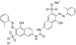 potassium sodium 7,7'-(carbonyldiimino)bis[4-hydroxy-3-[(2-methylphenyl)azo]naphthalene-2-sulphonate]