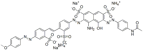 3-[[4-(acetamido)phenyl]azo]-5-amino-4-hydroxy-6-[[4-[2-[4-[(4-methoxyphenyl)azo]-2-sulphophenyl]vinyl]-3-sulphophenyl]azo]naphthalene-2,7-disulphonic acid, ammonium sodium salt