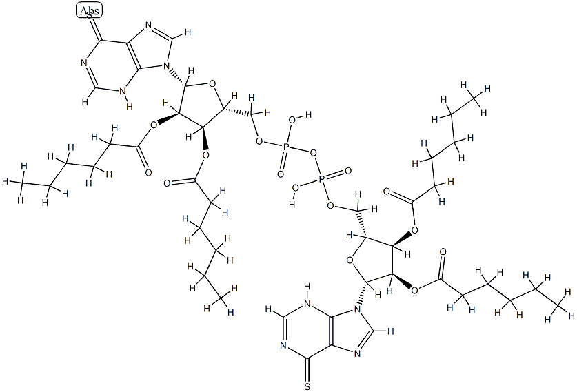 P(1),P(2)-bis(O(2'),O(3')-dihexanoyl-6-mercaptopurine-9 beta-ribofuranoside)-5'-pyrophosphate