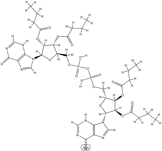P(1),P(2)-bis(O(2'),O(3')-dibutyryl-6-mercaptopurine-9 beta-ribofuranoside)-5'-pyrophosphate