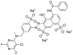 4-(benzoylamino)-6-[[5-[[(5-chloro-2,6-difluoro-4-pyrimidinyl)methylamino]methyl]-2-sulphophenyl]azo]-5-hydroxynaphthalene-1,7-disulphonic acid, sodium salt