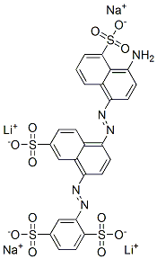 2-[[4-[(4-amino-5-sulpho-1-naphthyl)azo]-7-sulpho-1-naphthyl]azo]benzene-1,4-disulphonic acid, lithium sodium salt