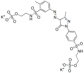 dipotassium hydrogen 4-[[4,5-dihydro-3-methyl-5-oxo-1-[4-[[[2-(sulphonatooxy)ethyl]amino]sulphonyl]phenyl]-1H-pyrazol-4-yl]azo]-N-[2-(sulphonatooxy)ethyl]toluene-2-sulphonamidate