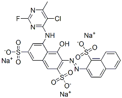5-[(5-chloro-2-fluoro-6-methyl-4-pyrimidinyl)amino]-4-hydroxy-3-[(1-sulpho-2-naphthyl)azo]naphthalene-2,7-disulphonic acid, sodium salt