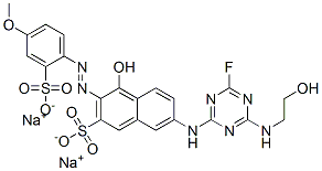 7-[[4-fluoro-6-[(2-hydroxyethyl)amino]-1,3,5-triazin-2-yl]amino]-4-hydroxy-3-[(4-methoxy-2-sulphophenyl)azo]naphthalene-2-sulphonic acid, sodium salt