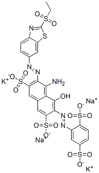 4-amino-6-[(2,5-disulphophenyl)azo]-3-[[2-(ethylsulphonyl)benzothiazol-6-yl]azo]-5-hydroxynaphthalene-2,7-disulphonic acid, potassium sodium salt