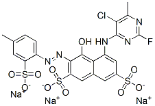 5-[(5-chloro-2-fluoro-6-methyl-4-pyrimidinyl)amino]-4-hydroxy-3-[(4-methyl-2-sulphophenyl)azo]naphthalene-2,7-disulphonic acid, sodium salt