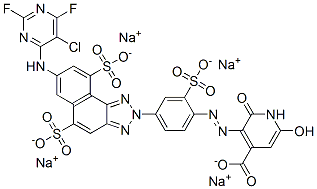 3-[[4-[7-[(5-chloro-2,6-difluoro-4-pyrimidinyl)amino]-5,9-disulpho-2H-naphtho[1,2-d]triazol-2-yl]-2-sulphophenyl]azo]-1,2-dihydro-6-hydroxy-2-oxoisonicotinic acid, sodium salt