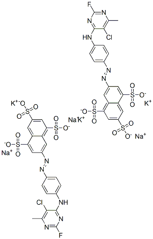 7-[[4-[(5-chloro-2-fluoro-6-methyl-4-pyrimidinyl)amino]phenyl]azo]naphthalene-1,3,5-trisulphonic acid, potassium sodium salt