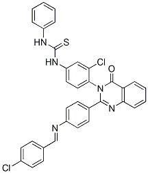 1-[3-chloro-4-[2-[4-[(4-chlorophenyl)methylideneamino]phenyl]-4-oxo-qu inazolin-3-yl]phenyl]-3-phenyl-thiourea