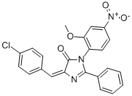 4H-Imidazol-4-one, 3,5-dihydro-5-((4-chlorophenyl)methylene)-3-(2-meth oxy-4-nitrophenyl)-2-phenyl-