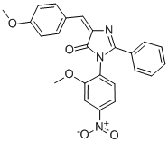 4H-Imidazol-4-one, 3,5-dihydro-3-(2-methoxy-4-nitrophenyl)-5-((4-metho xyphenyl)methylene)-2-phenyl-