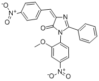 4H-Imidazol-4-one, 3,5-dihydro-3-(2-methoxy-4-nitrophenyl)-5-((4-nitro phenyl)methylene)-2-phenyl-