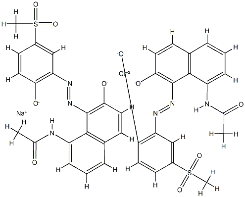 Chromate(1-), bis[N-[7-hydroxy-8-[[2-hydroxy- 5-(methylsulfonyl)phenyl]azo]-1-naphthalenyl ]acetamidato(2-)]-, sodium