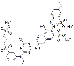 trisodium 7-[[4-chloro-6-[ethyl[3-[[2-(sulphonatooxy)ethyl]sulphonyl]phenyl]amino]-1,3,5-triazin-2-yl]amino]-4-hydroxy-3-[(4-methoxy-2-sulphonatophenyl)azo]naphthalene-2-sulphonate