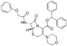diphenylmethyl (6R-trans)-3-morpholino-8-oxo-7-(phenoxyacetamido)-5-thia-1-azabicyclo[4.2.0]oct-2-ene-2-carboxylate