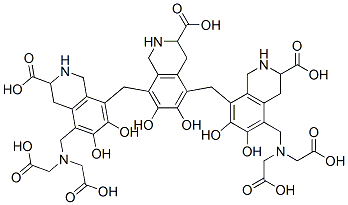 5,8-Bis[[[5-[[bis(carboxymethyl)amino]methyl]-3-carboxy-1,2,3,4-tetrahydro-6,7-dihydroxyisoquinolin]-8-yl]methyl]-1,2,3,4-tetrahydro-6,7-dihydroxy-3-isoquinolinecarboxylic acid