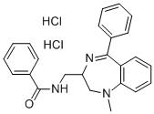 1-Methyl-2-benzoylaminomethyl-5-phenyl-1H-2,3-dihydro-1,4-benzodiazepi ne dihydrochloride