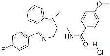 N-[[6-(4-fluorophenyl)-2-methyl-2,5-diazabicyclo[5.4.0]undeca-5,7,9,11 -tetraen-3-yl]methyl]-4-methoxy-benzamide hydrochloride