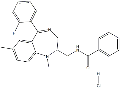 N-[[6-(2-fluorophenyl)-2,9-dimethyl-2,5-diazabicyclo[5.4.0]undeca-5,8, 10,12-tetraen-3-yl]methyl]benzamide hydrochloride